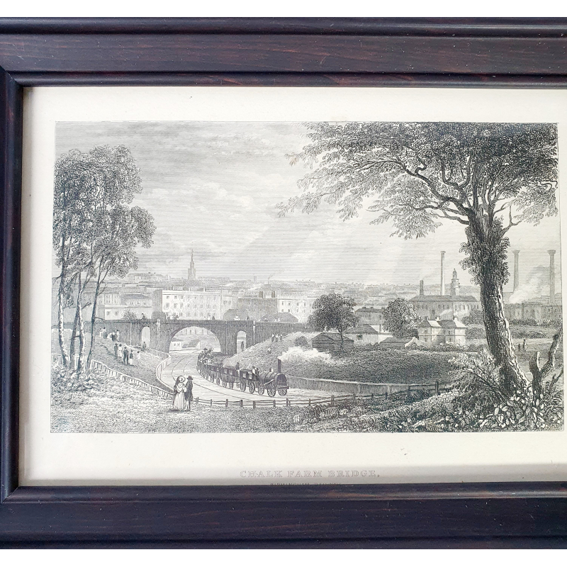 Gravure Chalk farm bridge Birmingham railway